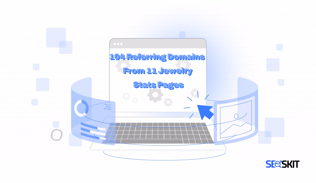 Jewelry statistics pages case study showing 104 referring domains