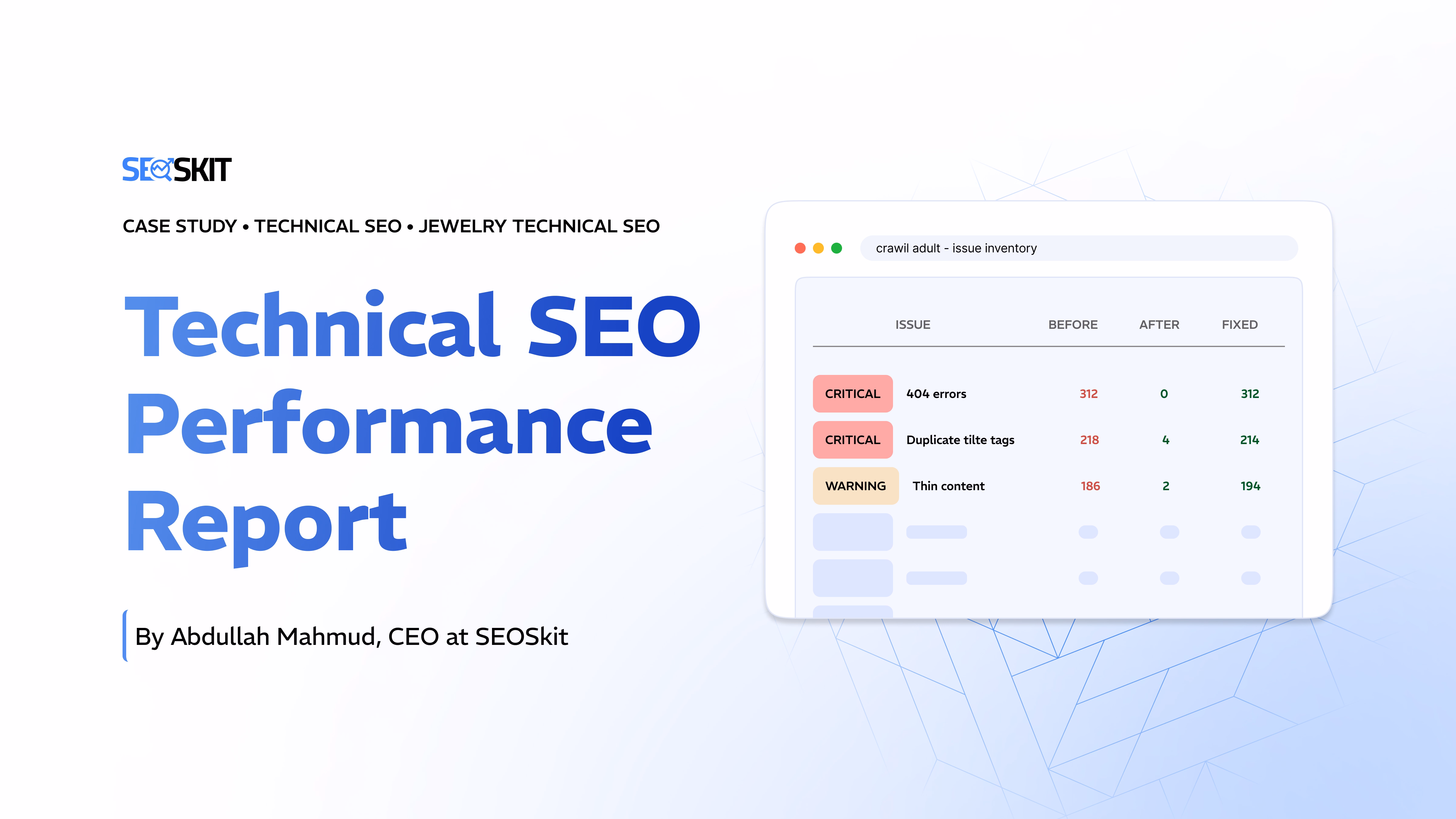 Jewelry Technical SEO: How We Fixed 1,000+ Errors on a Shopify Jewelry Store