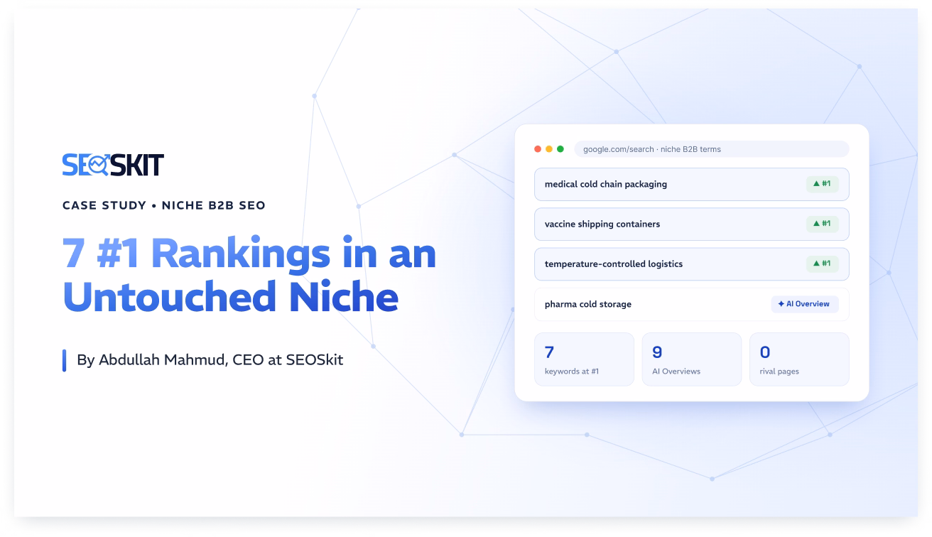 7 #1 Rankings in a Niche Competitors Barely Touched