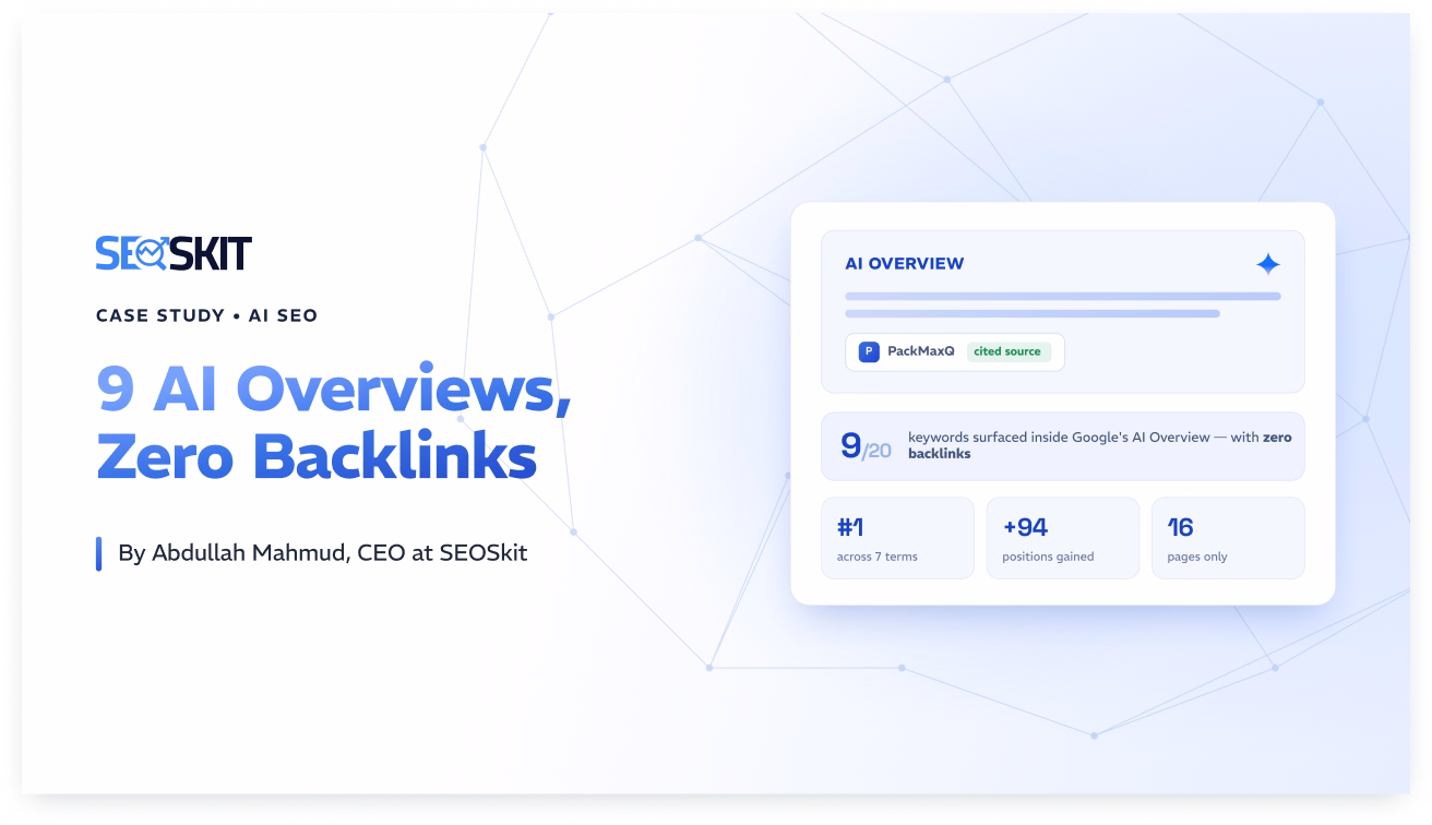 9 Google AI Overview Placements 16 Pages Zero Backlinks