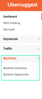 Ubersuggest - Backlink Features